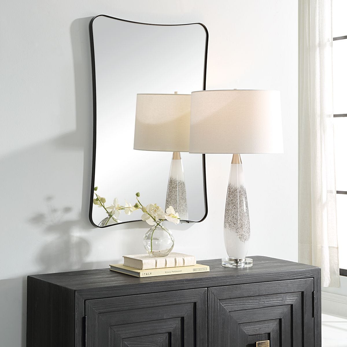 Loudon Vanity Mirror, Black - Uttermost