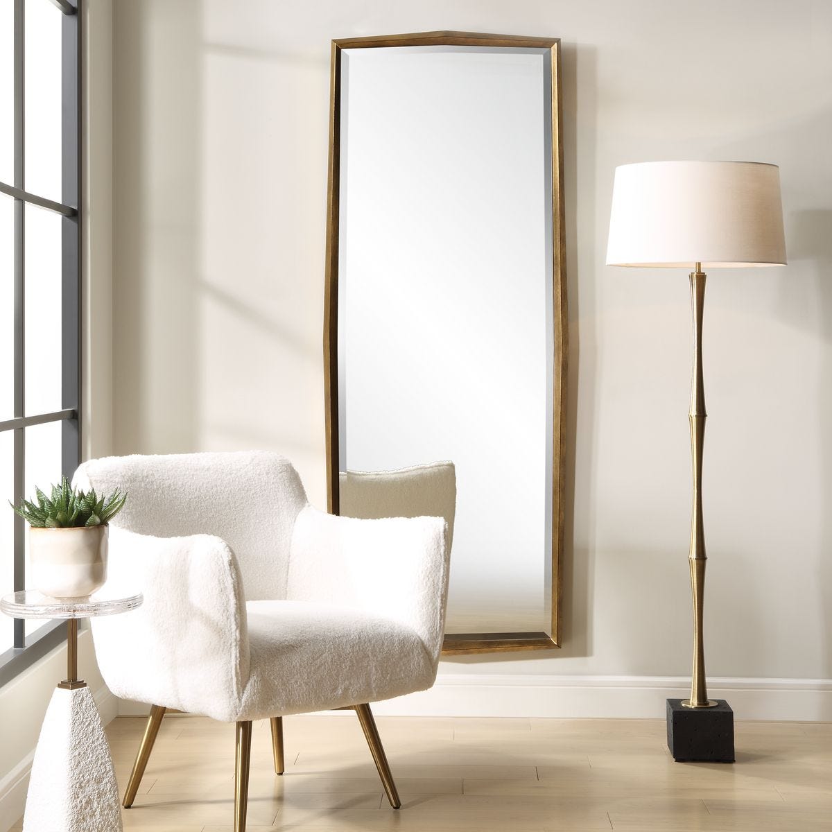 On Point Tall Mirror, Gold - Uttermost