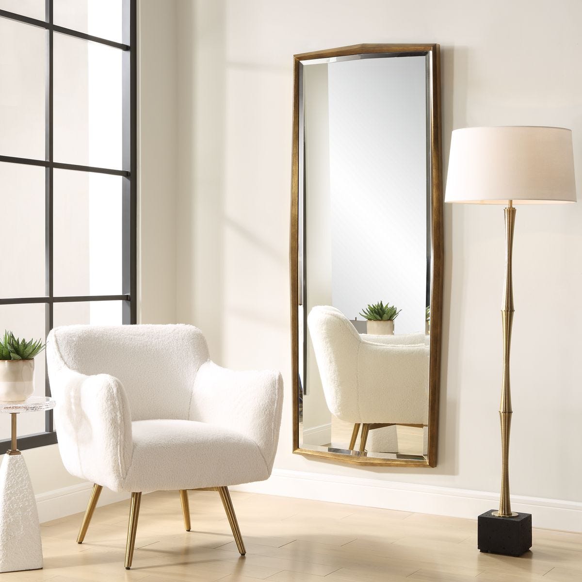 On Point Tall Mirror, Gold - Uttermost
