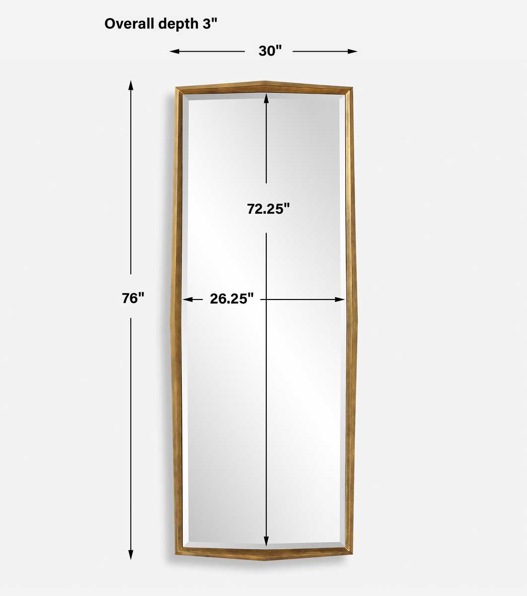 On Point Tall Mirror, Gold - Uttermost