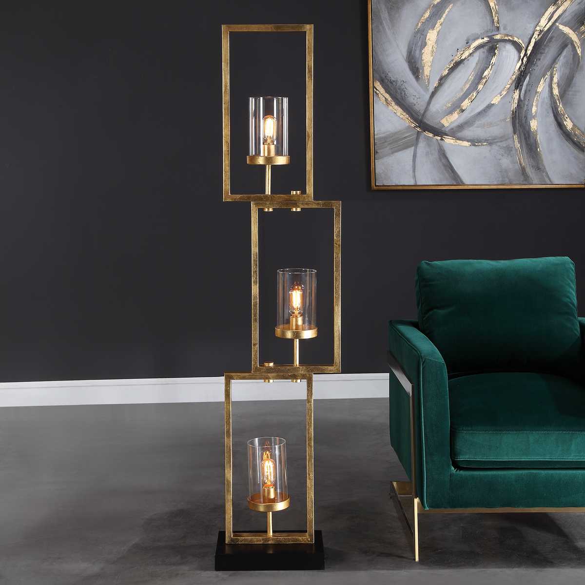 Cielo Floor Lamp, Gold - Uttermost