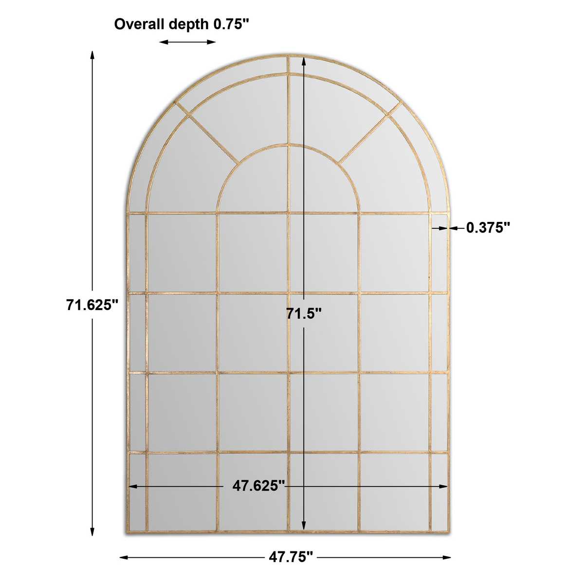Grantola Arch Mirror, Gold view 6