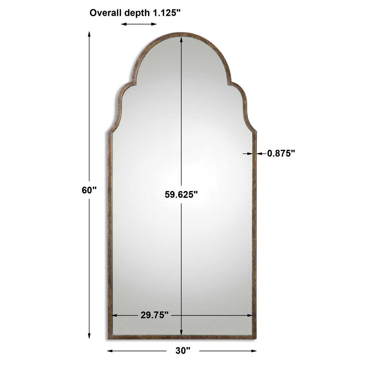Brayden Tall Arch Mirror, Bronze view 3