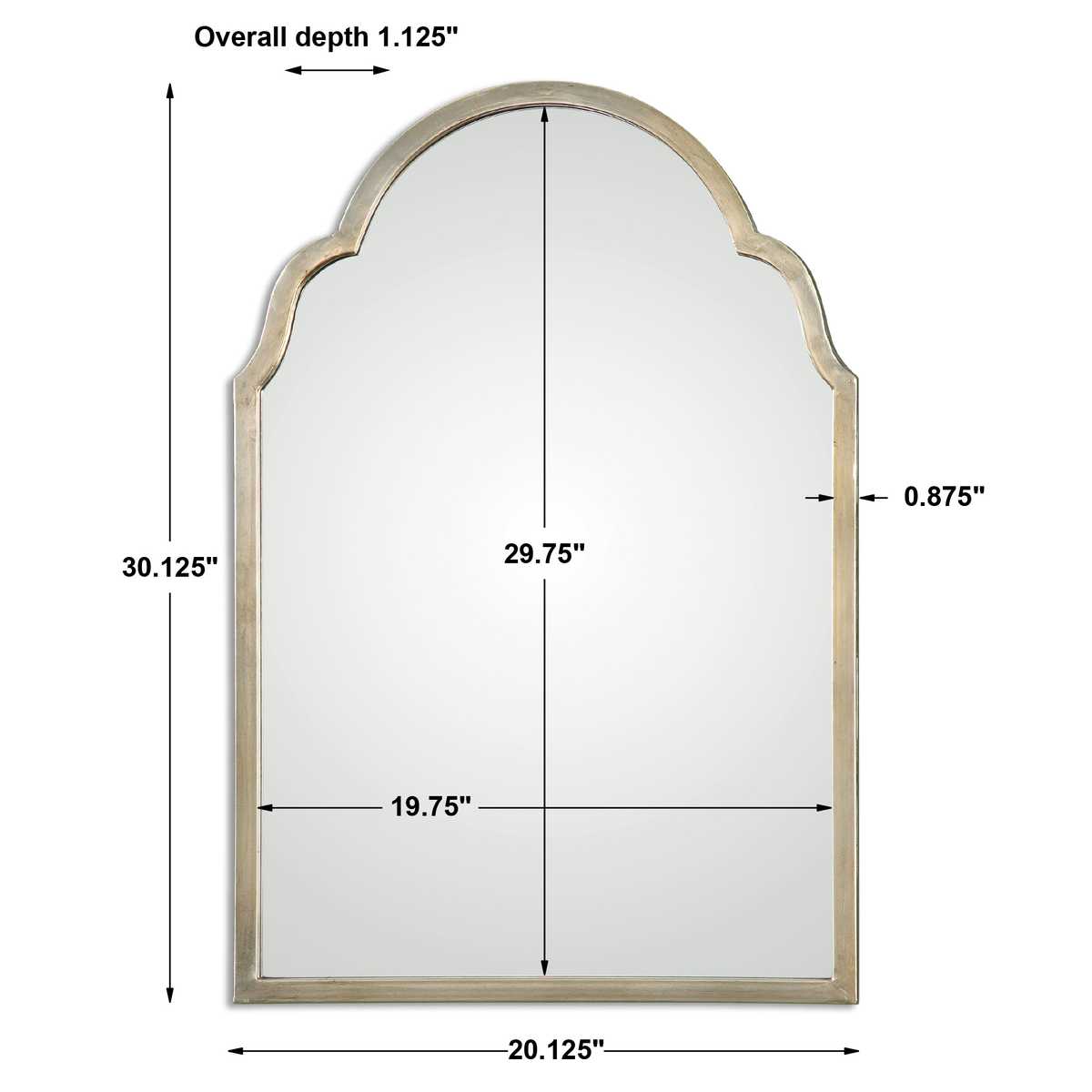 Brayden Petite Arch Mirror, Champagne - Uttermost