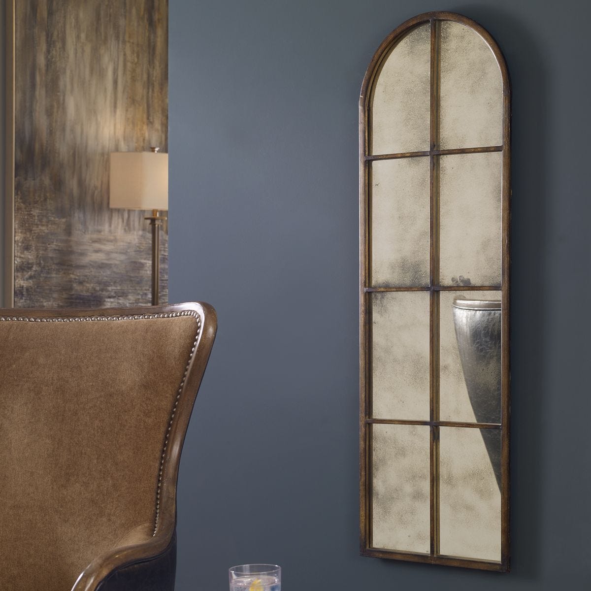 Amiel Arch Mirror, Bronze view 3