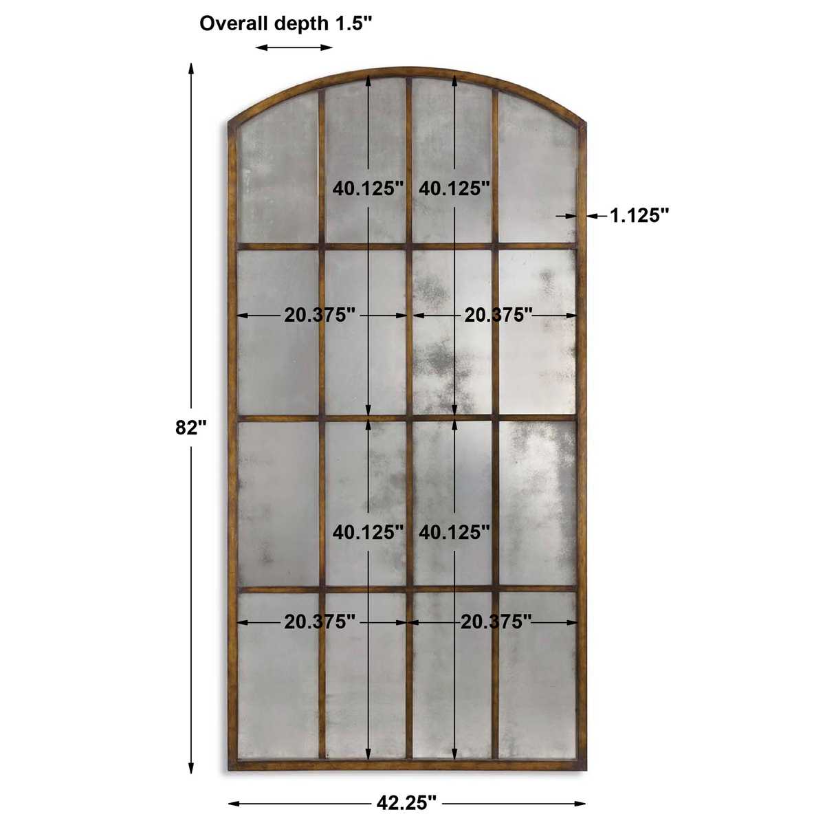 Amiel Large Arch Mirror, Bronze view 6