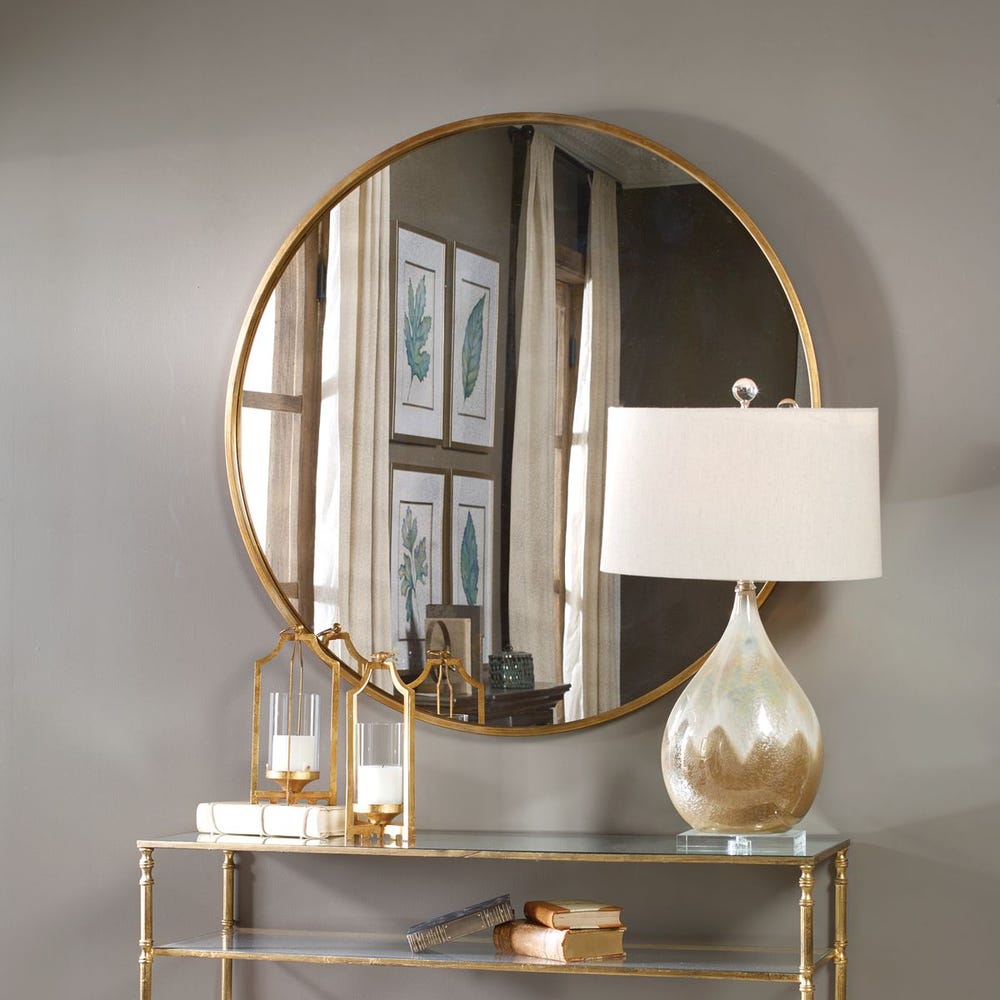 Junius Round Mirror, Gold view 9