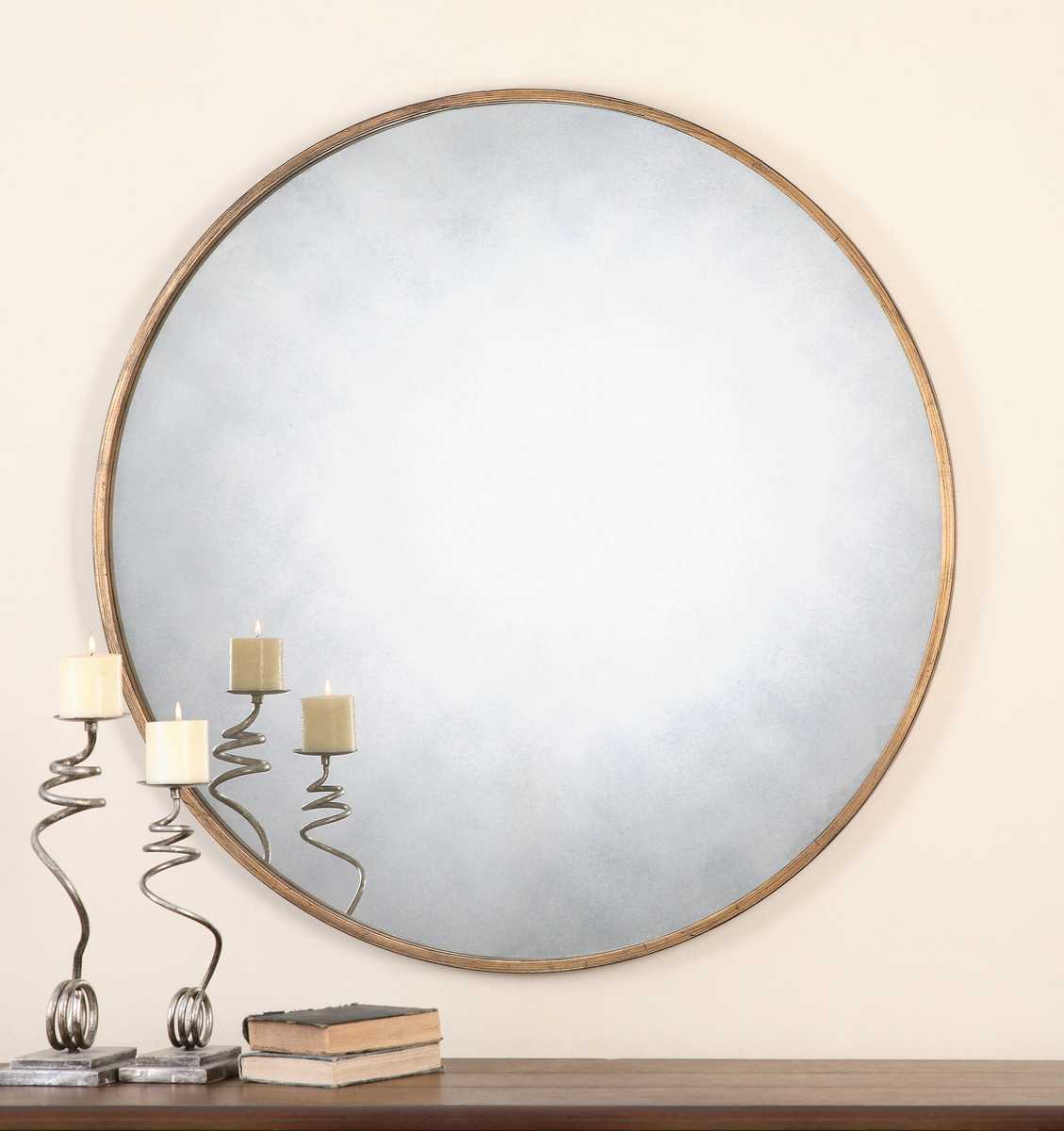 Junius Round Mirror, Gold view 5