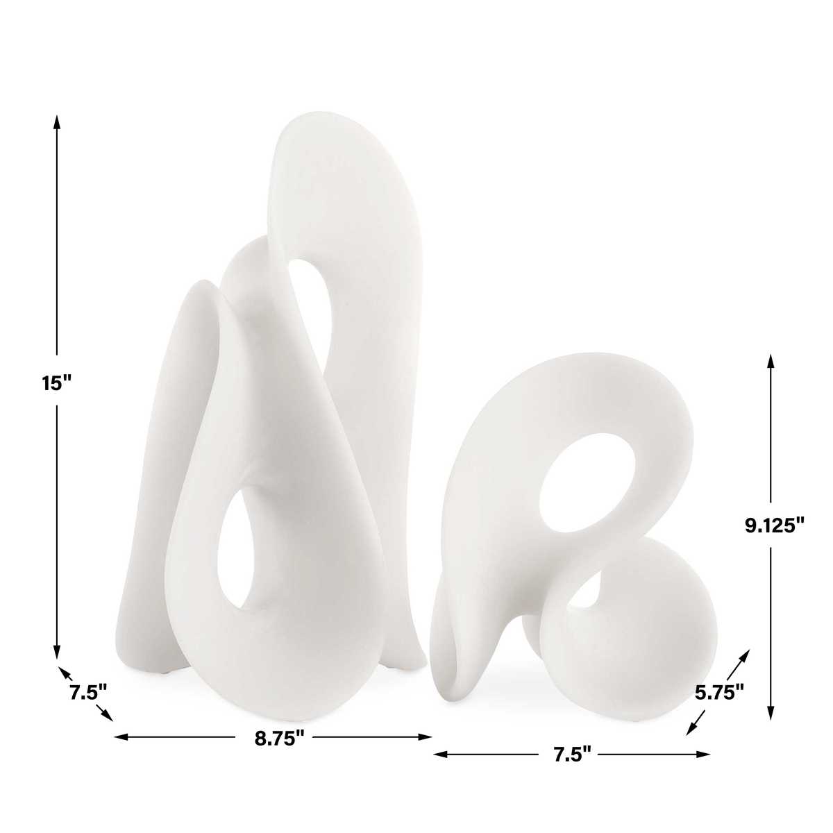 Silent Wave Indoor-Outdoor Sculptures, S/2 - Uttermost