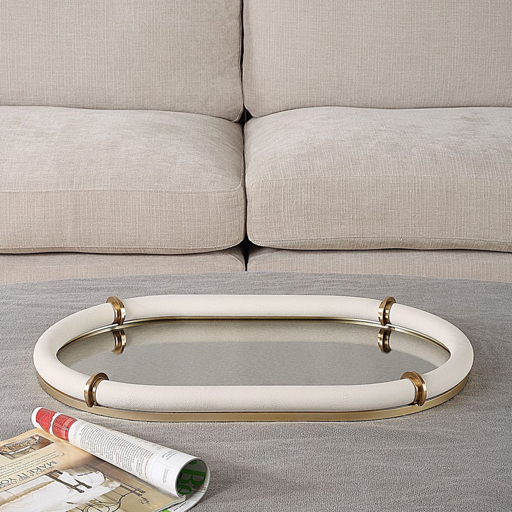 Cyprus Oval Tray, White