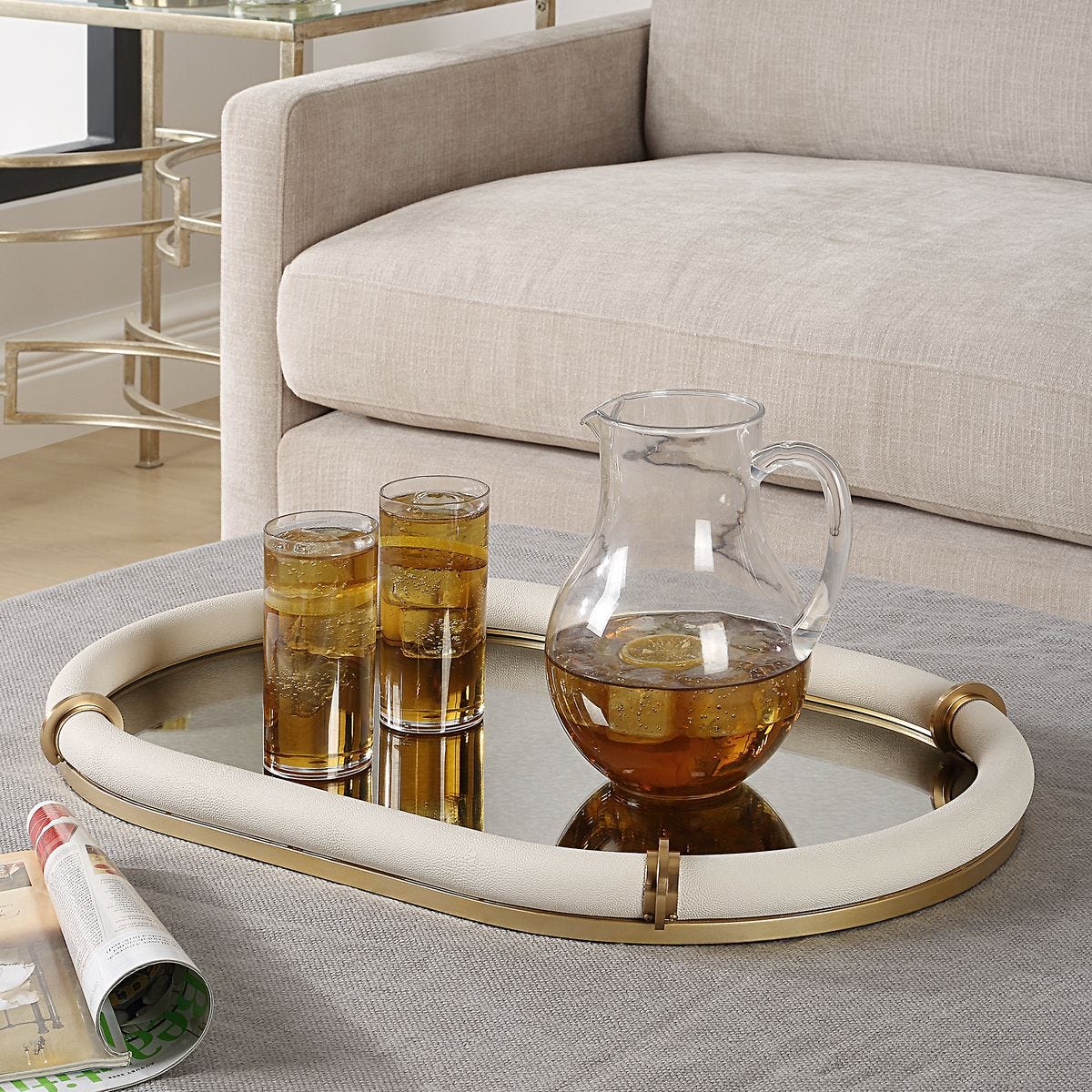 Cyprus Oval Tray, White view 4