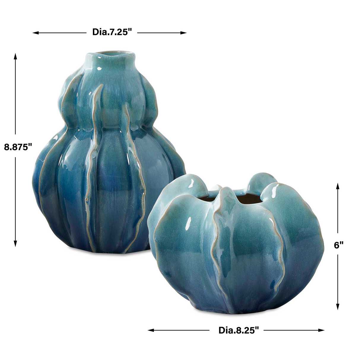 Ocean Wave Indoor-Outdoor Vases, S/2 - Uttermost