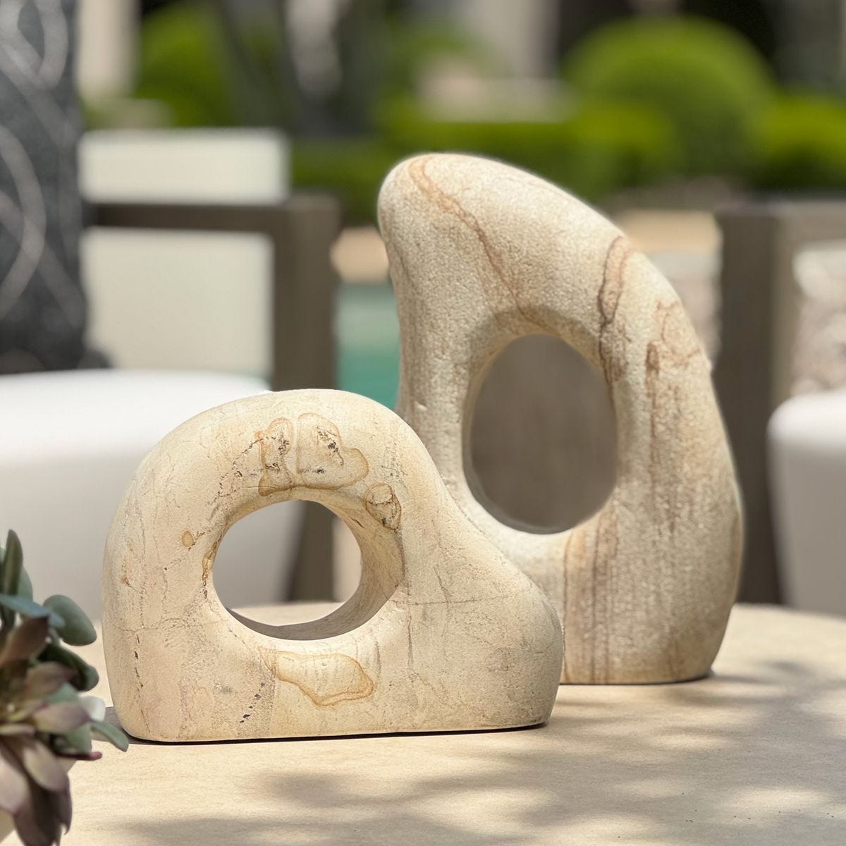 Stone Flow Indoor-Outdoor Sculptures, S/2 - Uttermost