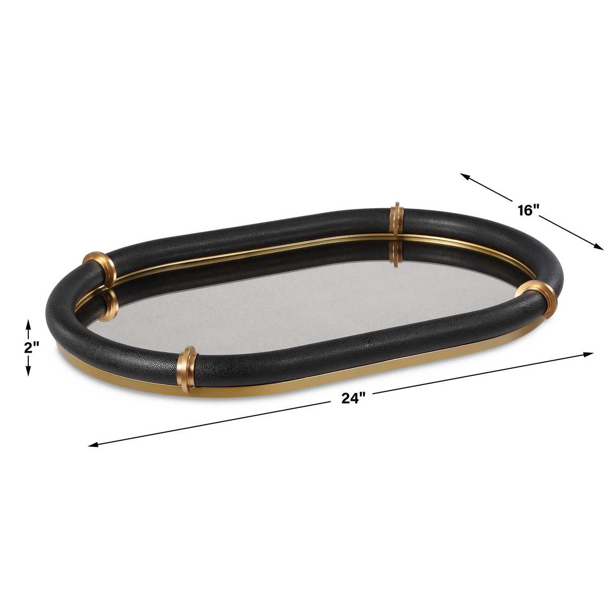 Cyprus Oval Tray, Black view 8
