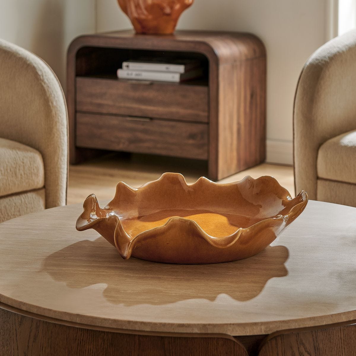 Golden Crest Ruffle Indoor-Outdoor Bowl view 3