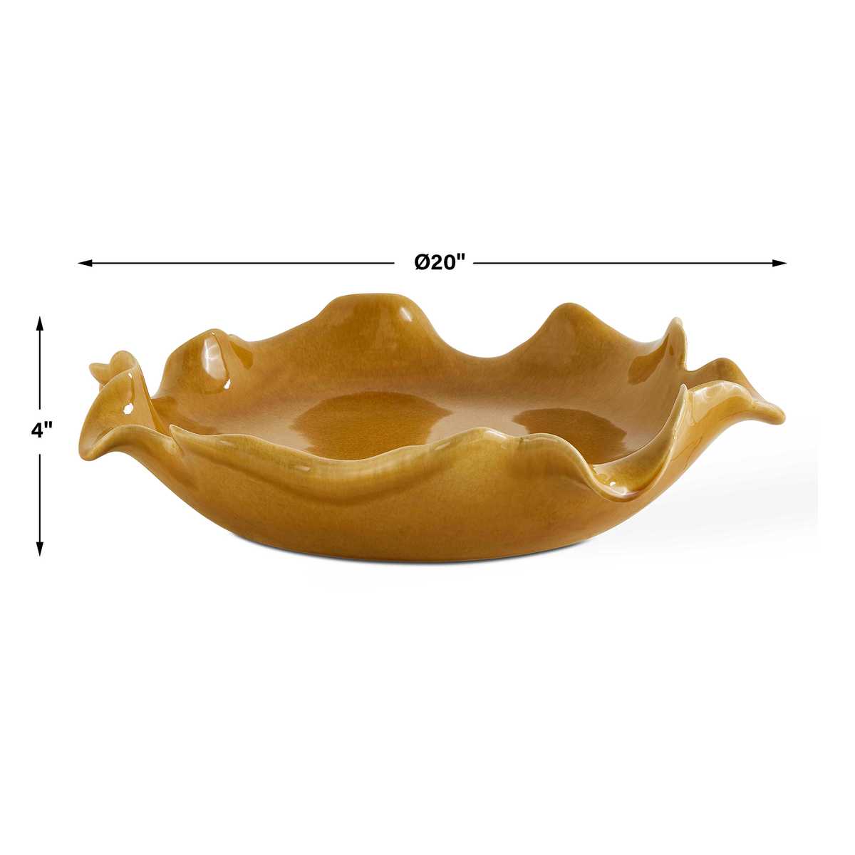 Golden Crest Ruffle Indoor-Outdoor Bowl view 9
