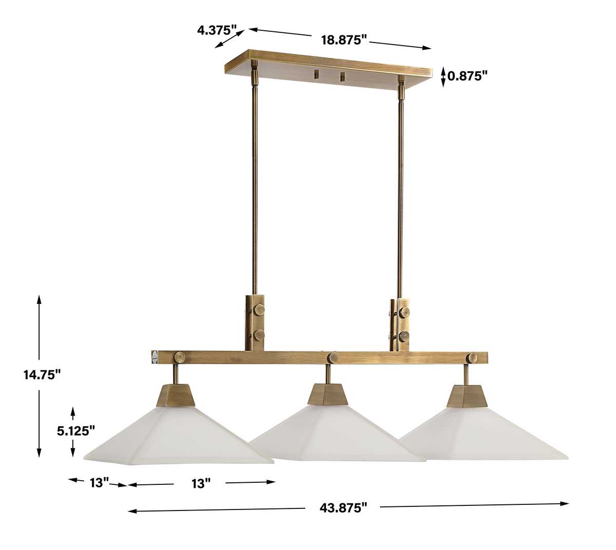 Brookdale, 3 Lt Linear Chandelier - Uttermost