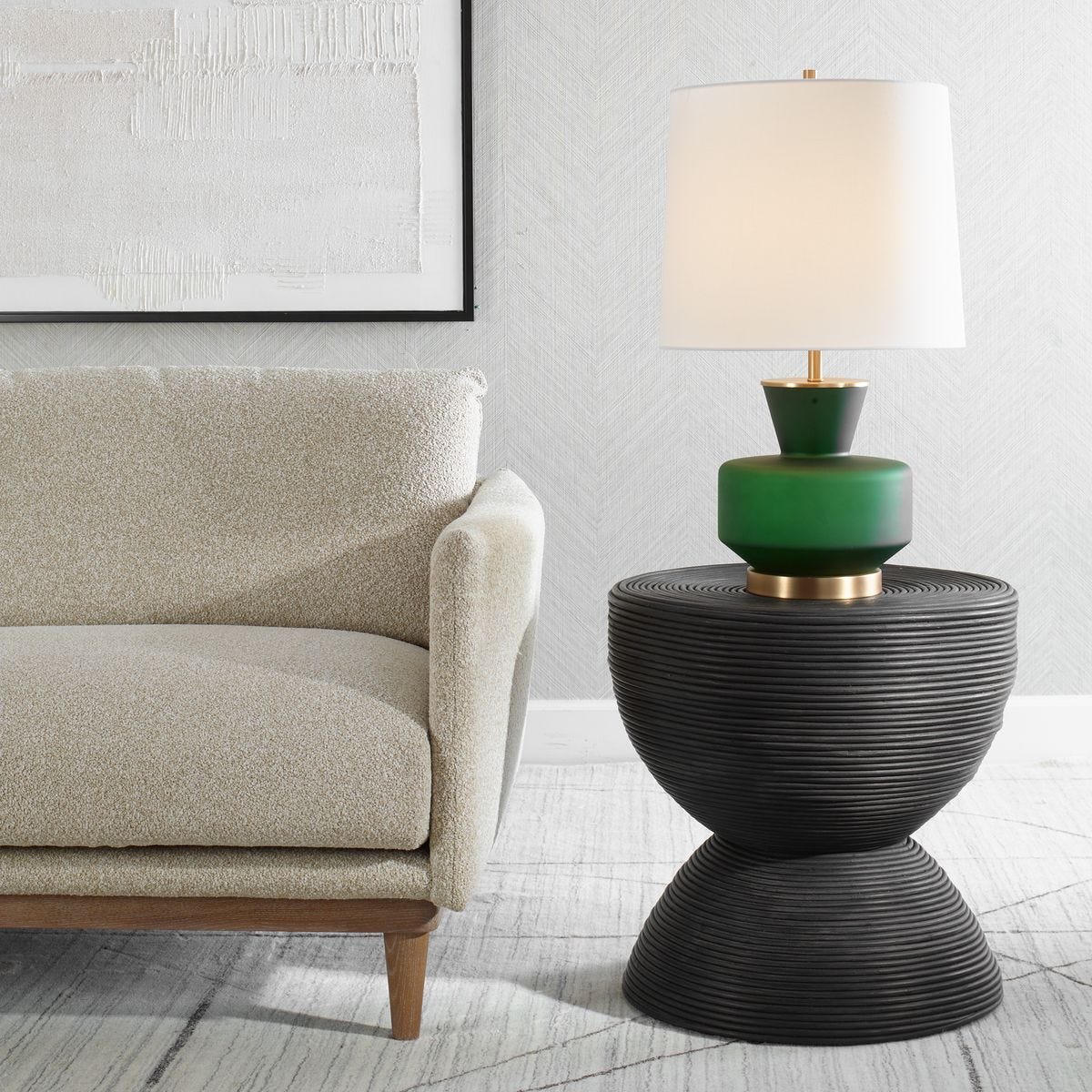 机・テーブル 6johan WAVE SIDE TABLE クリアブラック