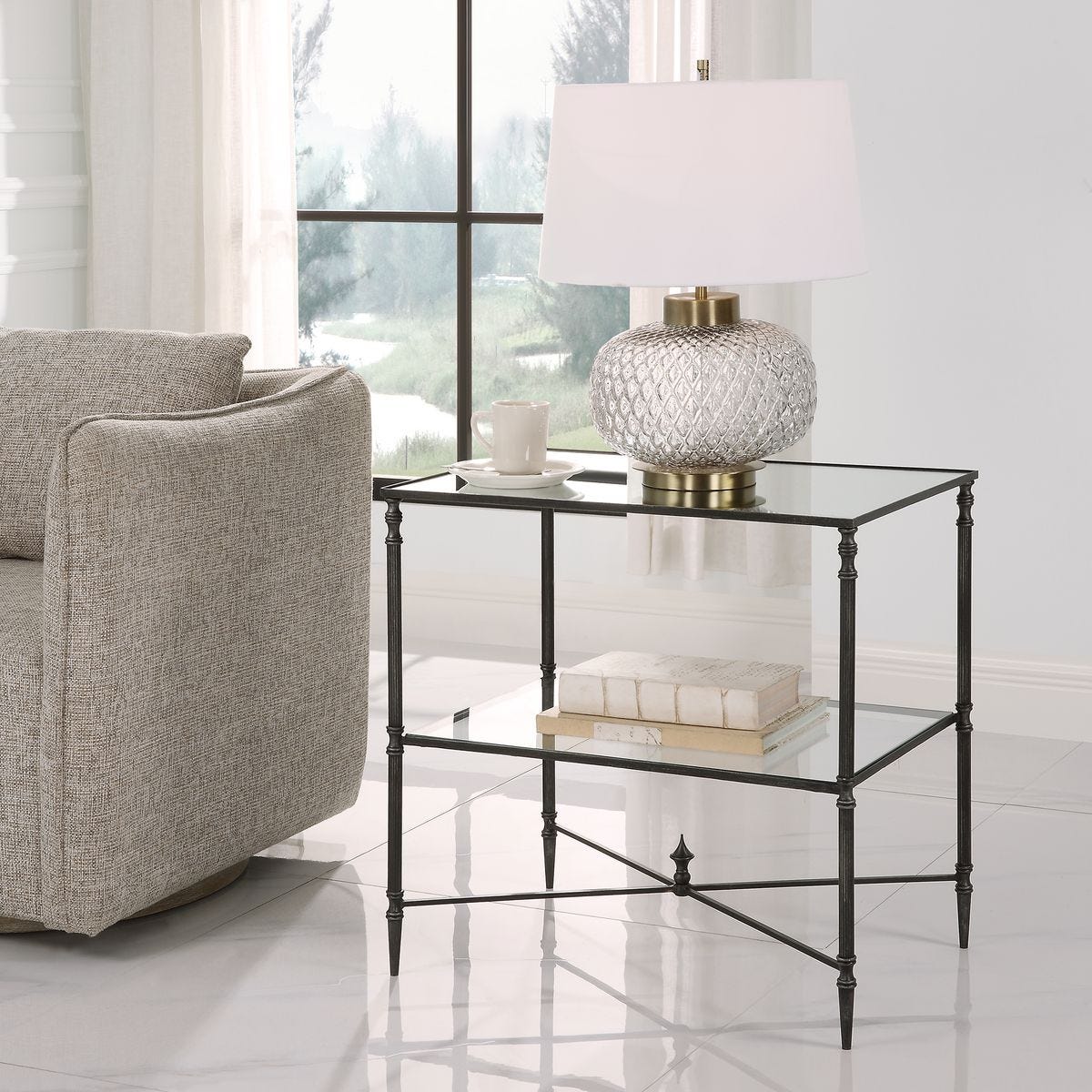 Henzler Lamp Table, Steel - Uttermost
