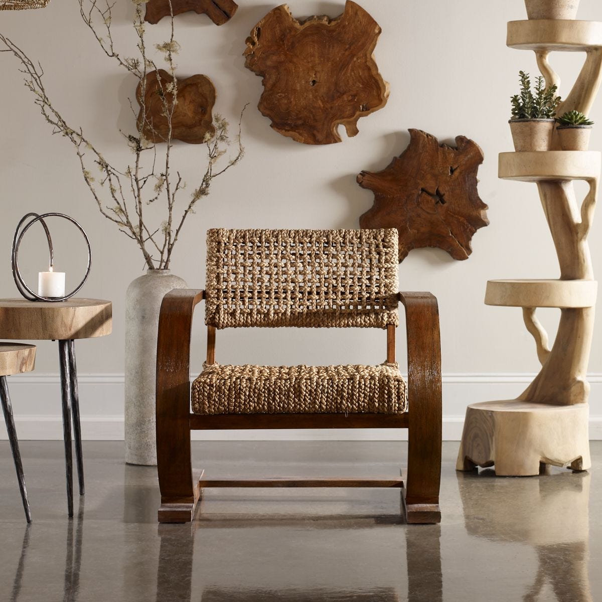 Rehema Accent Chair, Pecan - Uttermost