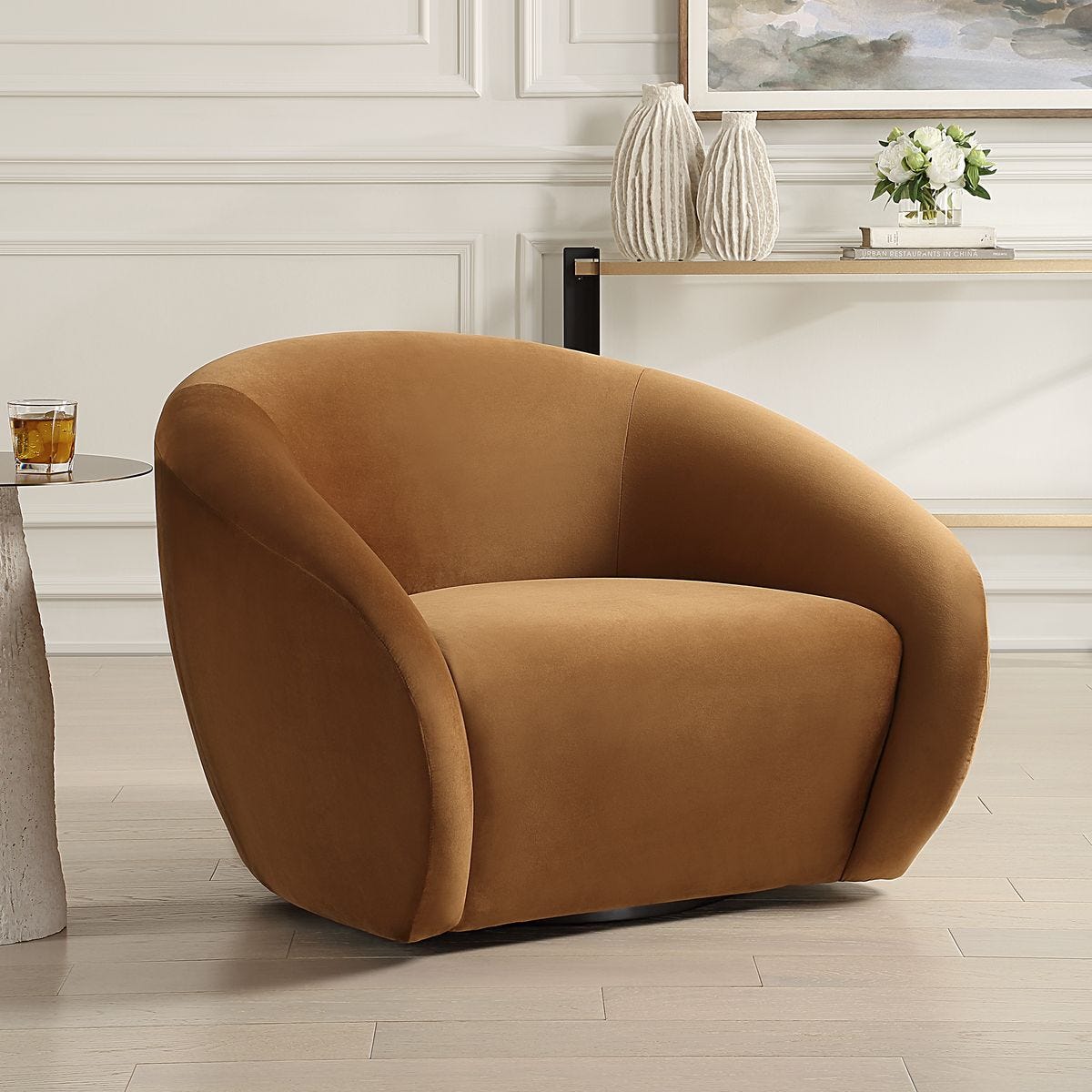 DeSoto Swivel Chair, Hazlenut - Uttermost
