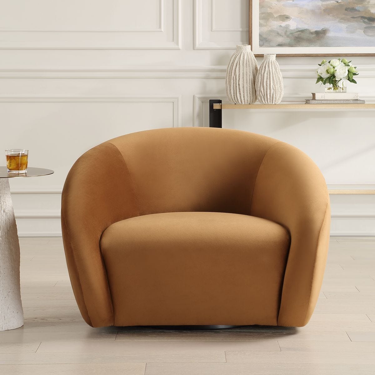DeSoto Swivel Chair, Hazlenut - Uttermost