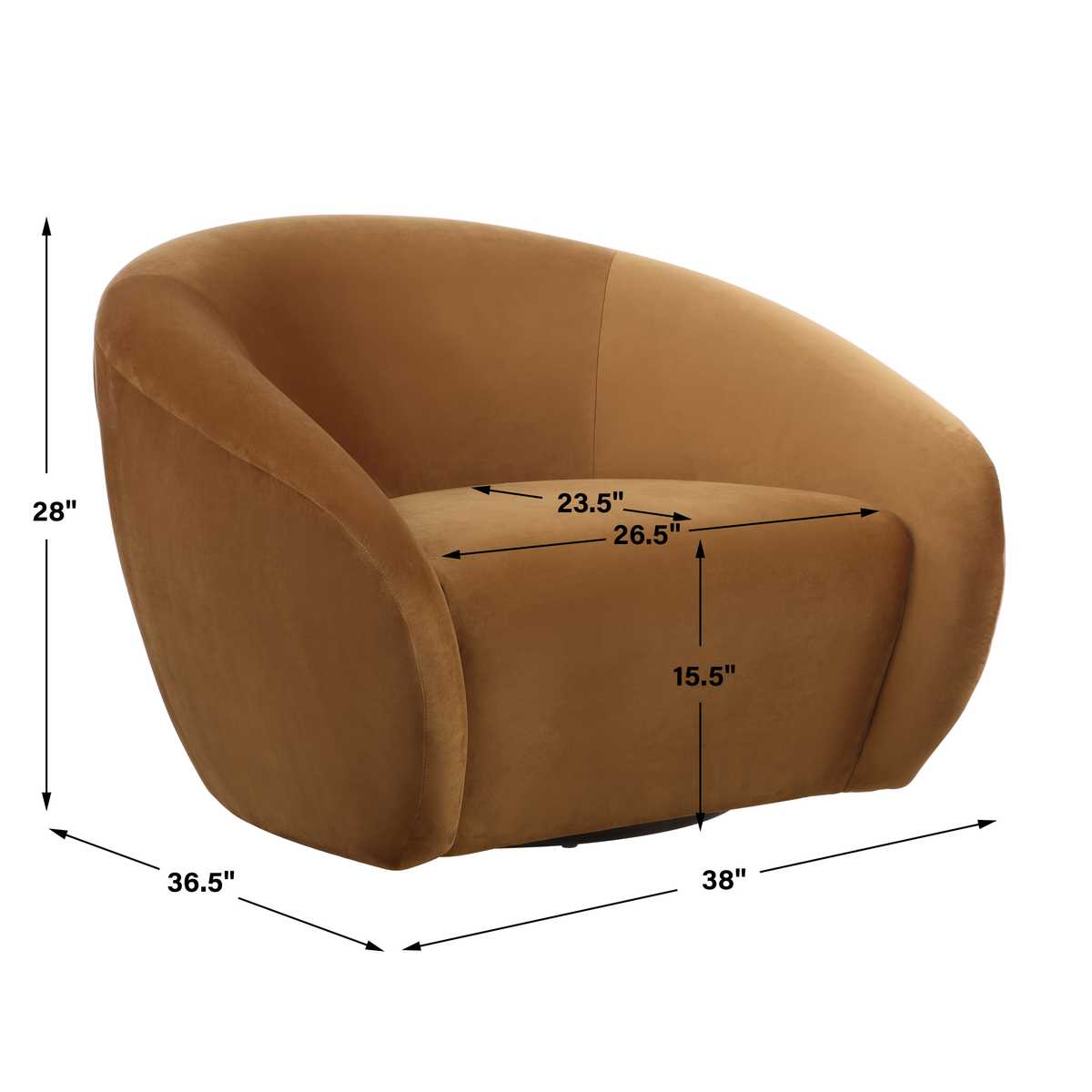 DeSoto Swivel Chair, Hazlenut - Uttermost
