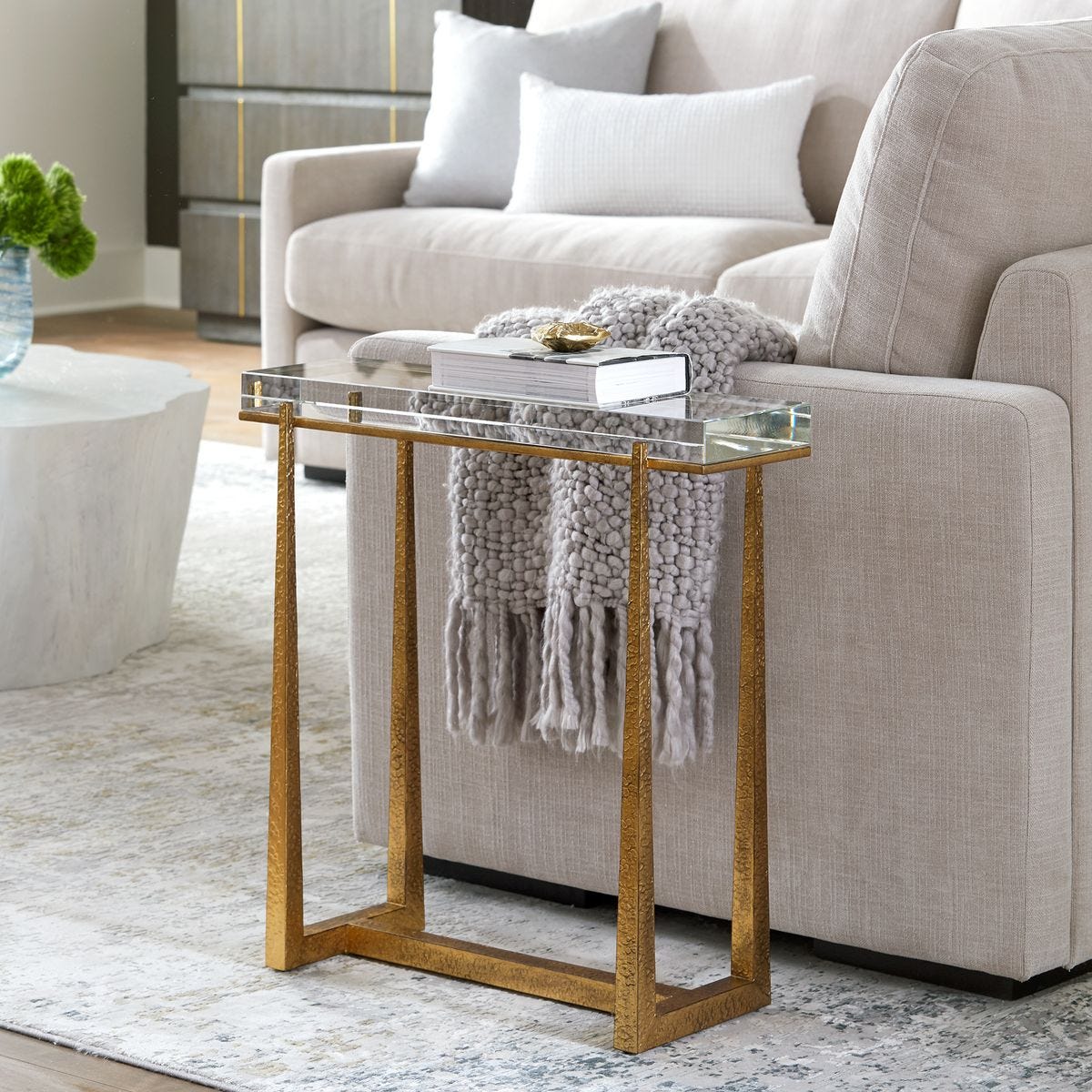 Midas Accent Table, Gold view 3