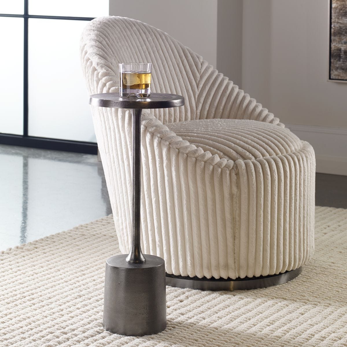 Sanaga Indoor-Outdoor Drink Table, Nickel view 4