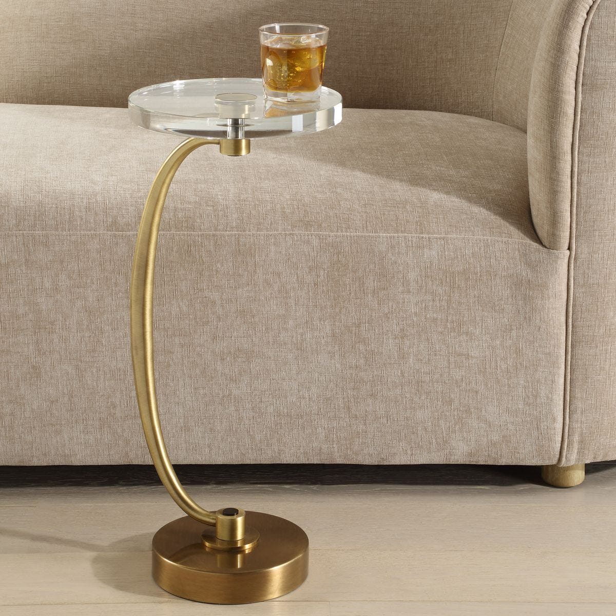 Waveney Drink Table, Brass - Uttermost