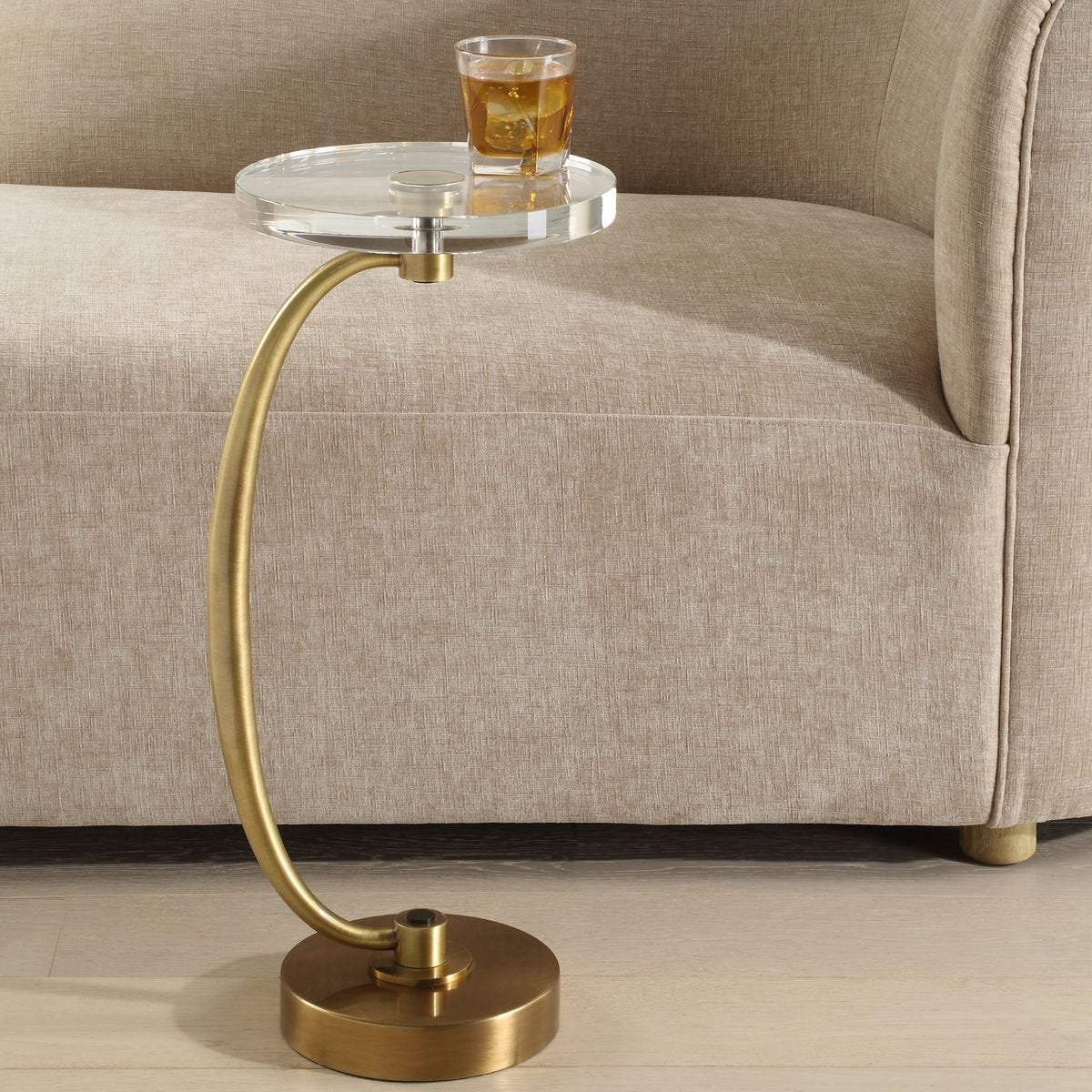 Waveney Drink Table, Brass - Uttermost