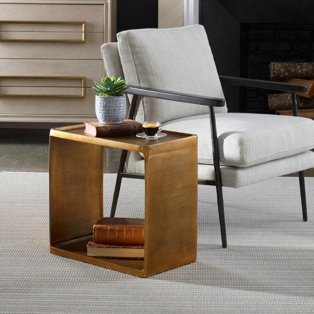 Derwent Side Table, Antique Brass - Uttermost
