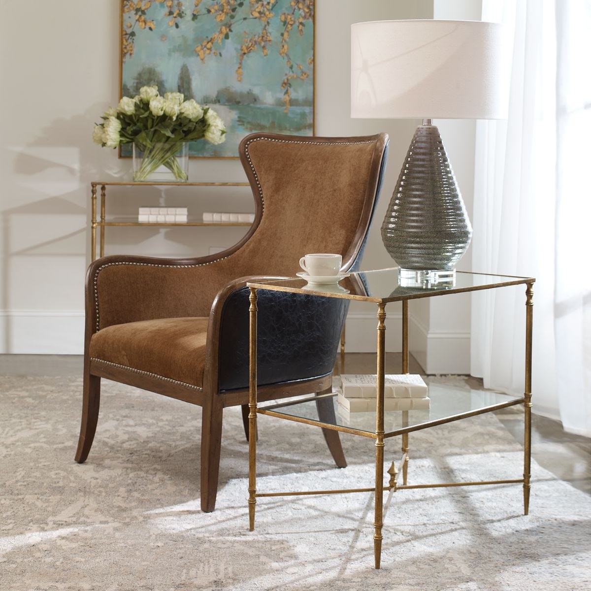 Henzler Lamp Table, Gold - Uttermost
