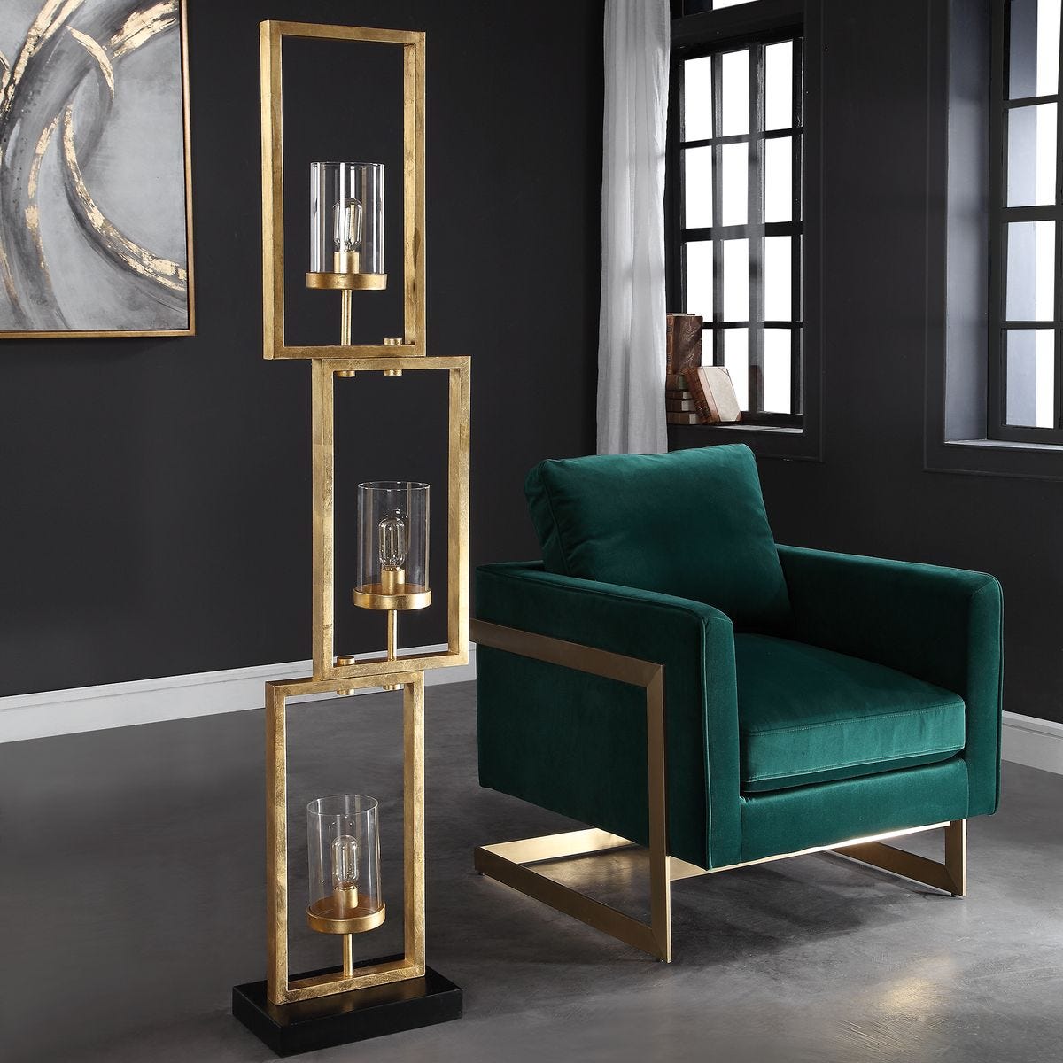 Cielo Floor Lamp, Gold - Uttermost