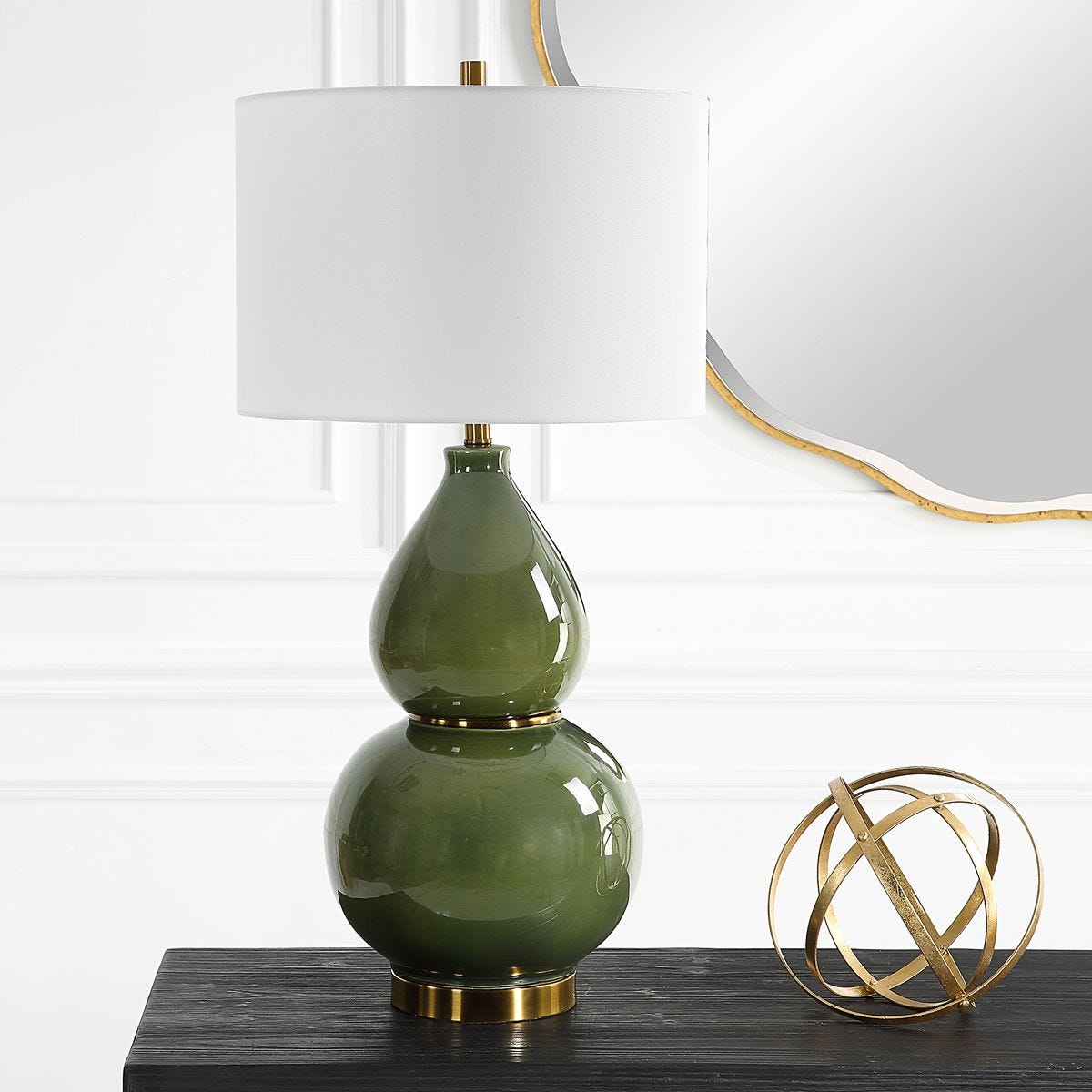 Gourd Table Lamp, Green view 3