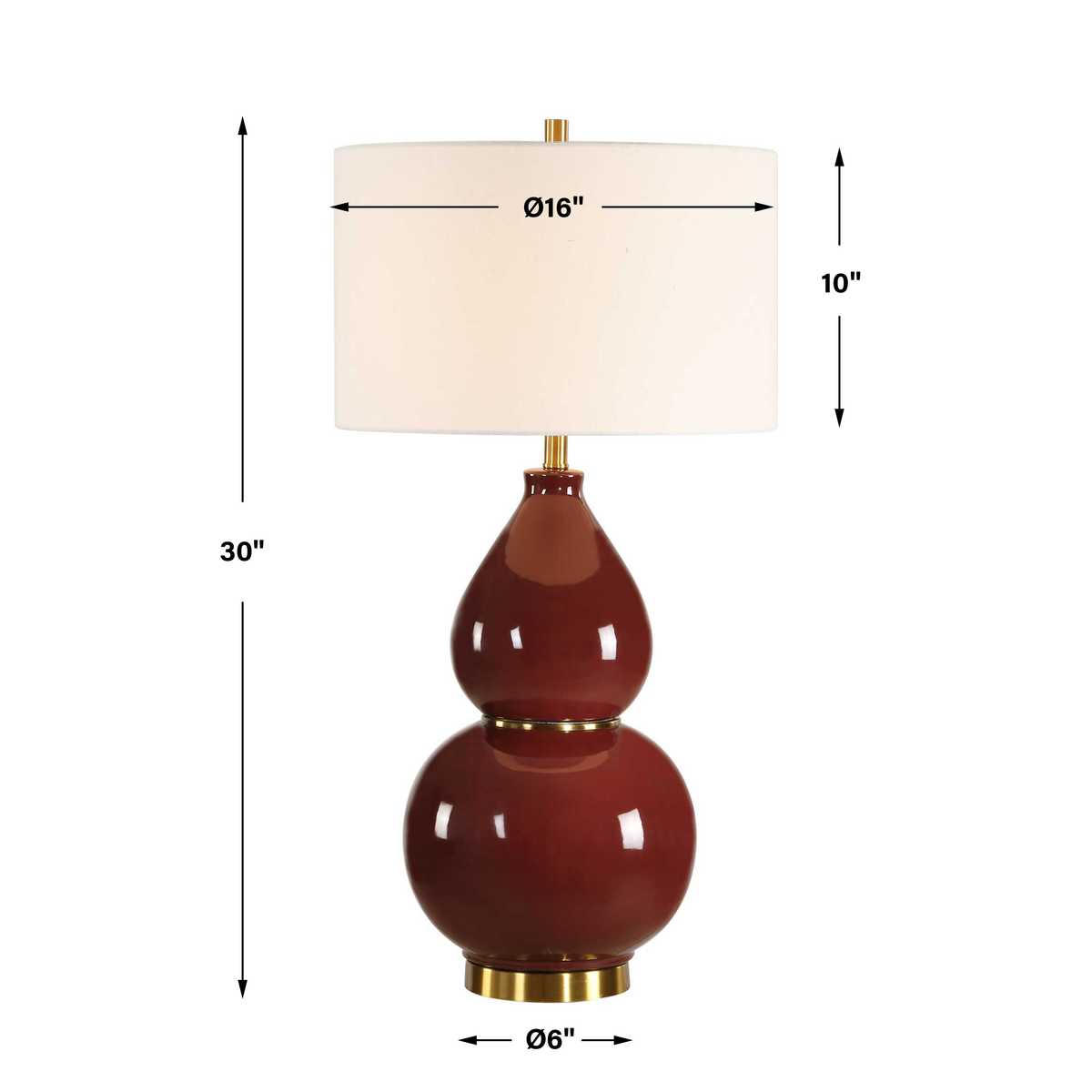 Gourd Table Lamp, Burgundy view 7