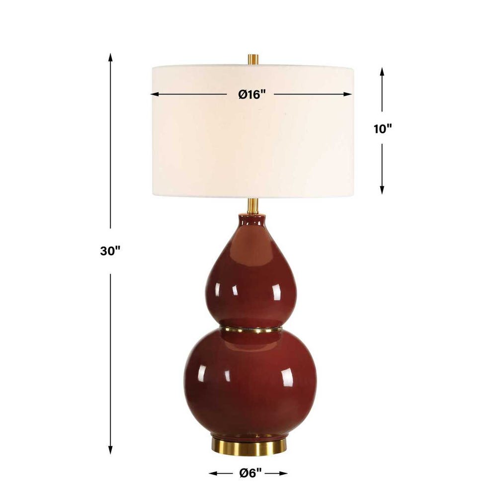 Gourd Table Lamp, Burgundy view 14