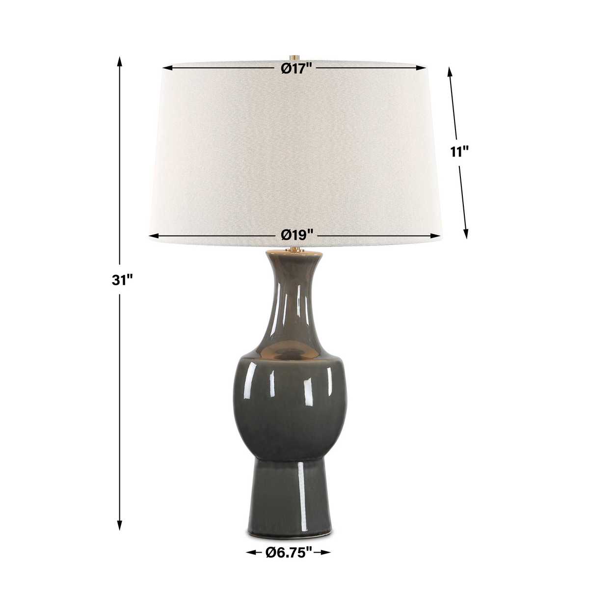 Tennille Table Lamp, Gray view 8