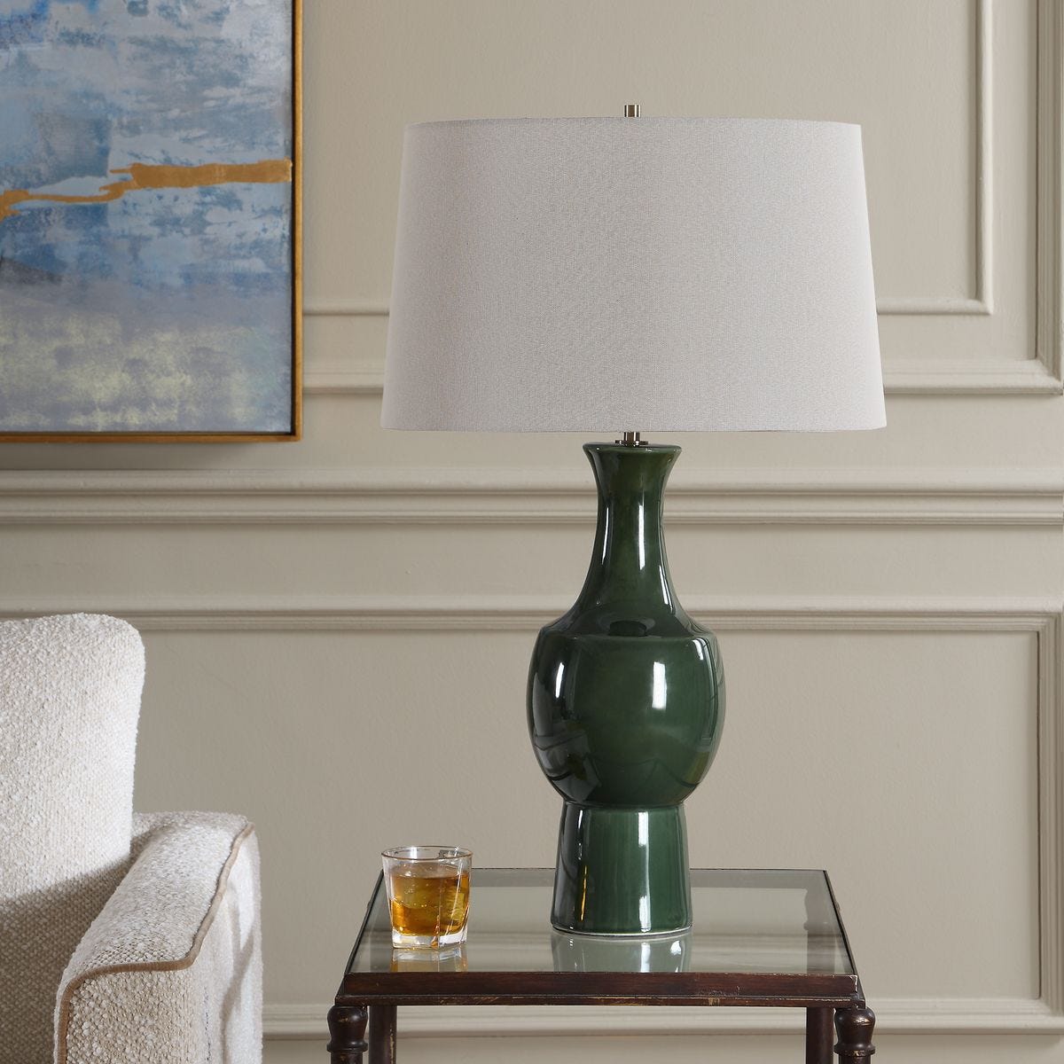 Tennille Table Lamp, Green view 3