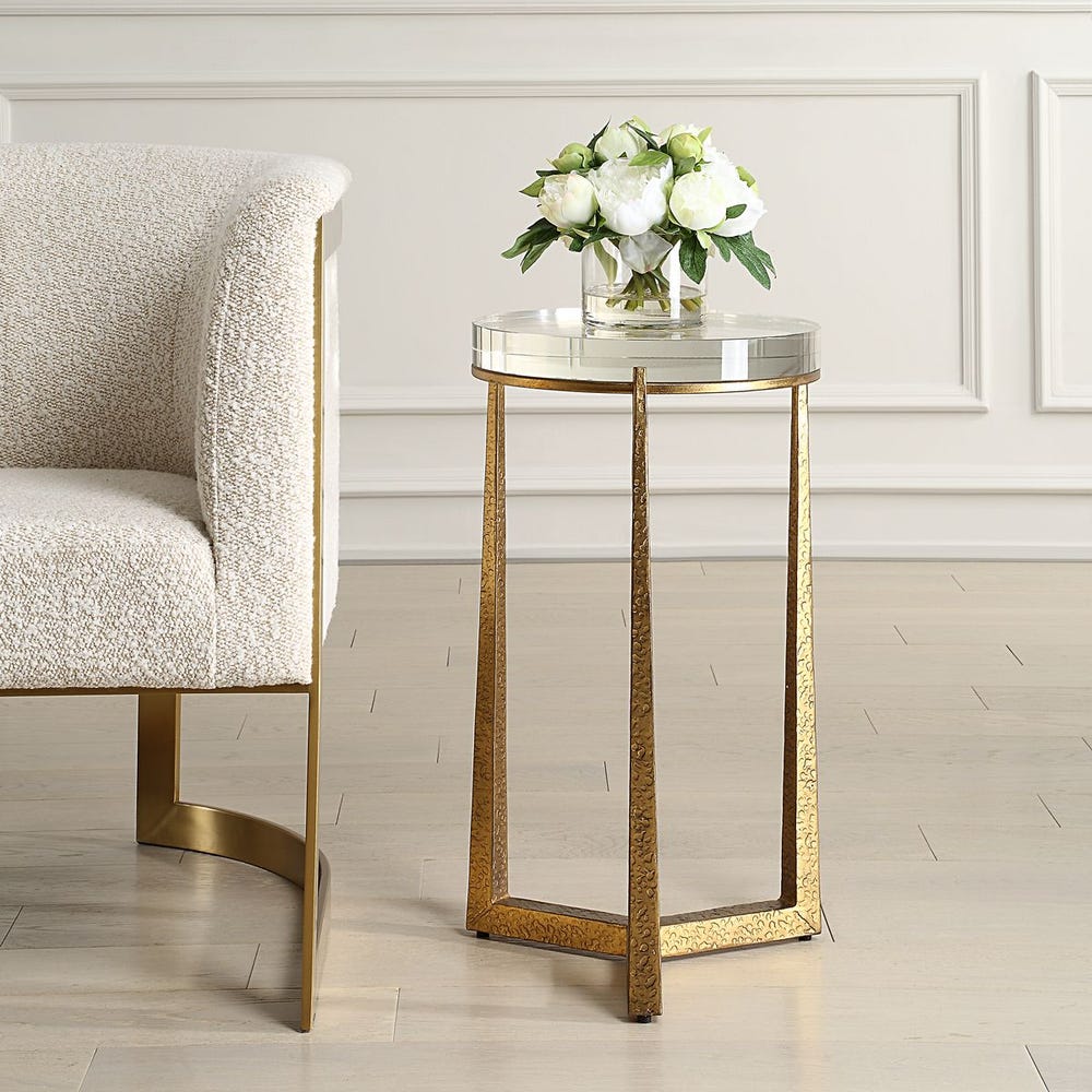 Midas Round Accent Table, Gold view 10