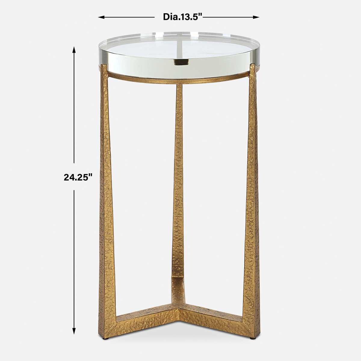 Midas Round Accent Table, Gold view 7