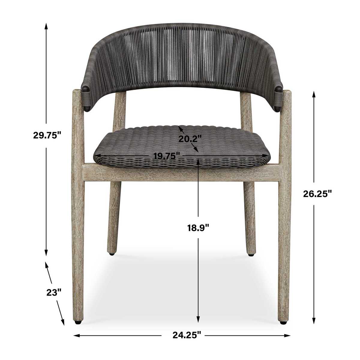 Dermott Outdoor Dining Chair, 2 Per Box, Priced Each - Uttermost