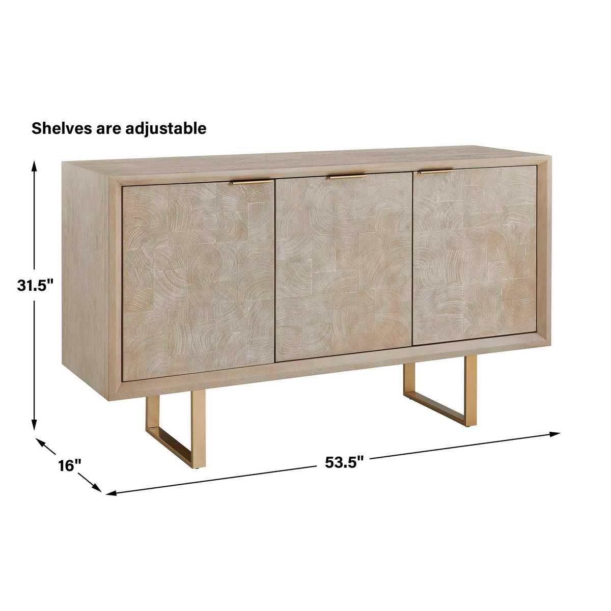 Maeva 3 Door Cabinet - Uttermost