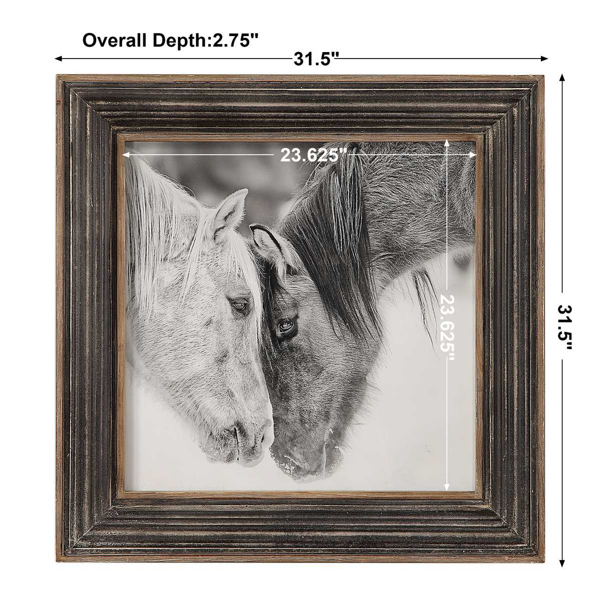 Custom Black and White Horses Framed Print - Uttermost