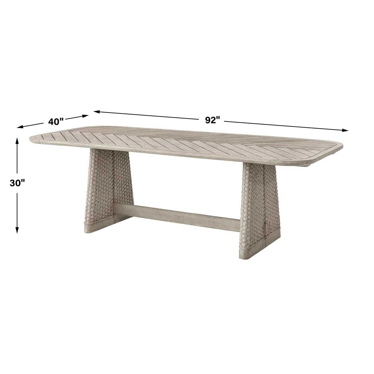Harbor Herringbone Indoor-Outdoor Dining Table, 2 CARTONS view 10