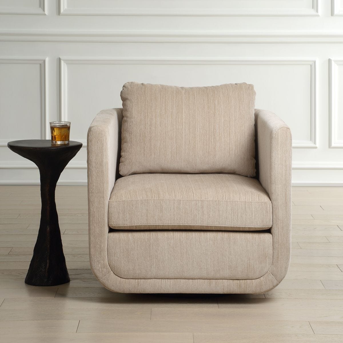 Abound Swivel Chair, Porcelain - Uttermost