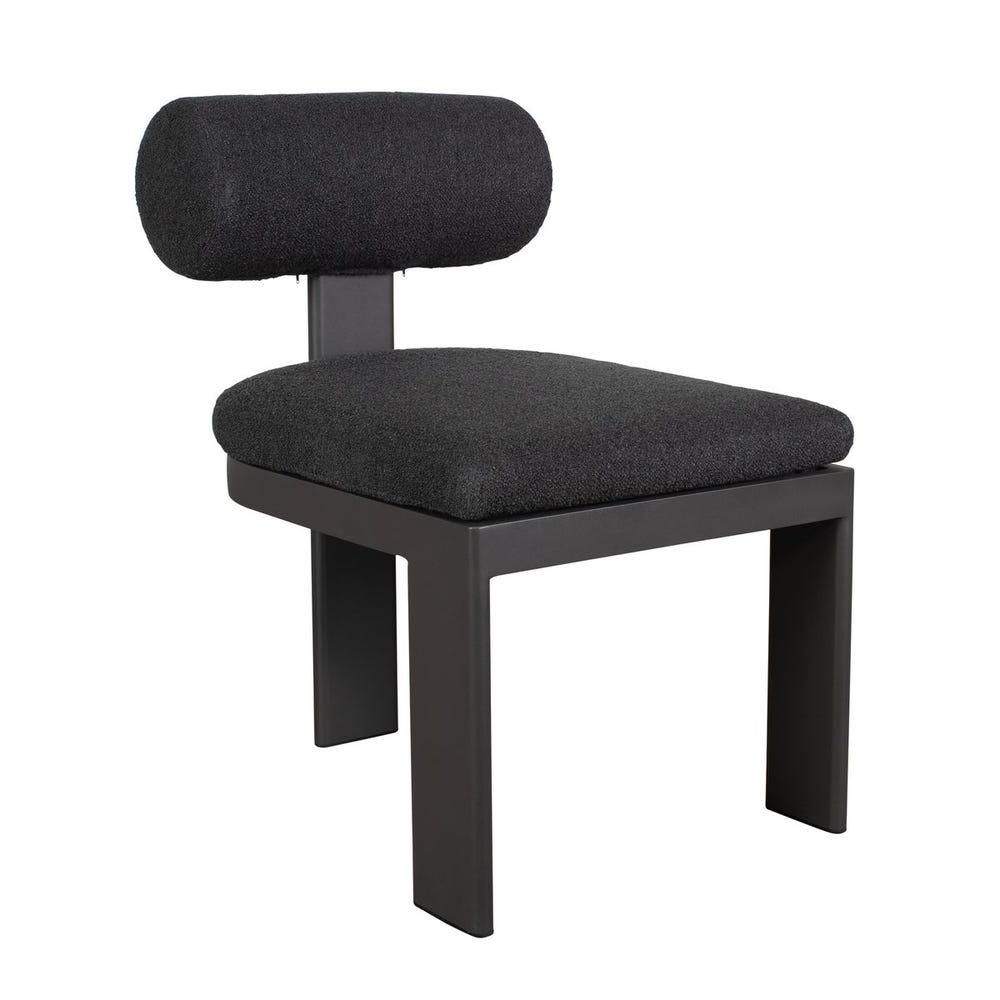 Bolster Back Outdoor Dining Chair, Charcoal view 14