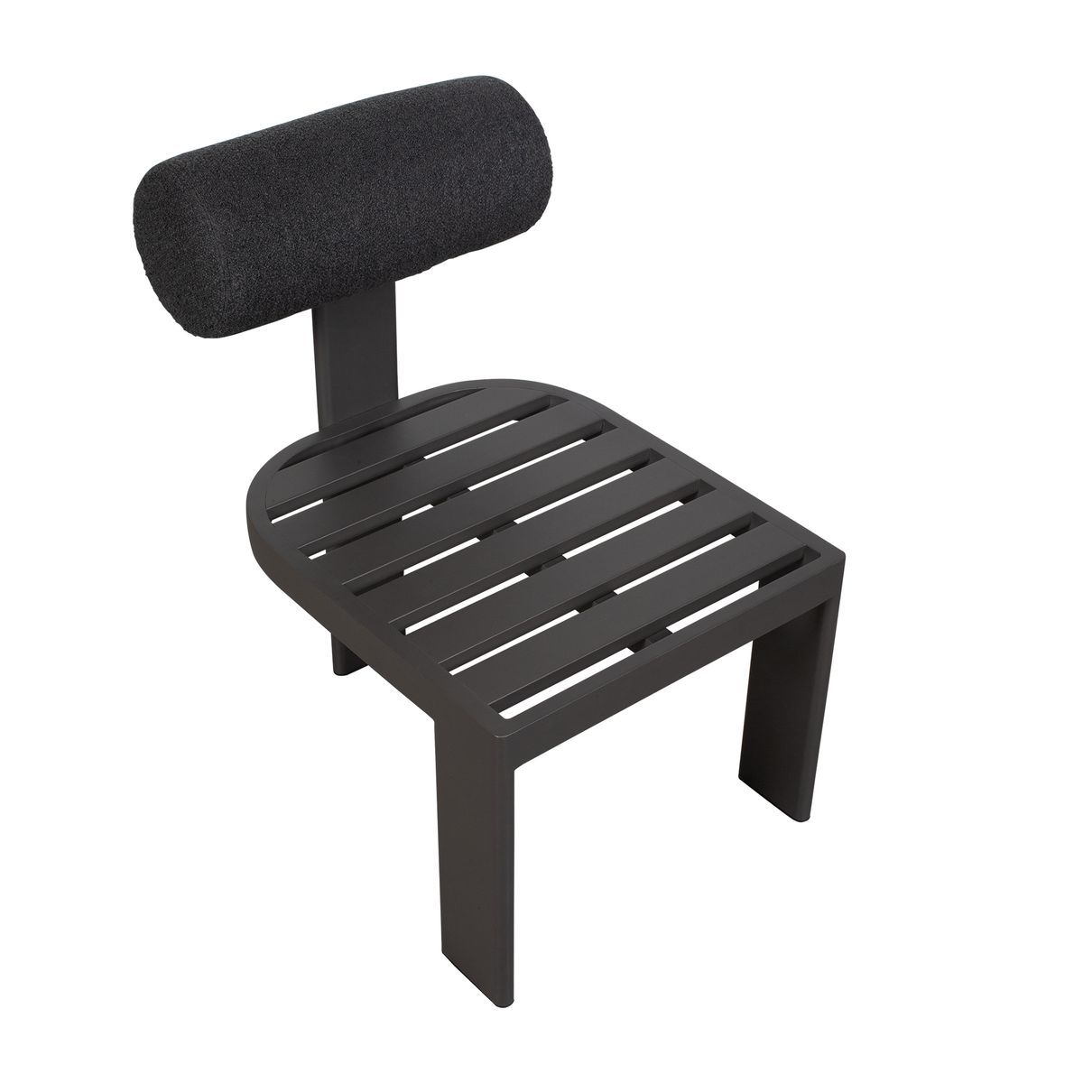 Bolster Back Outdoor Dining Chair, Charcoal view 4
