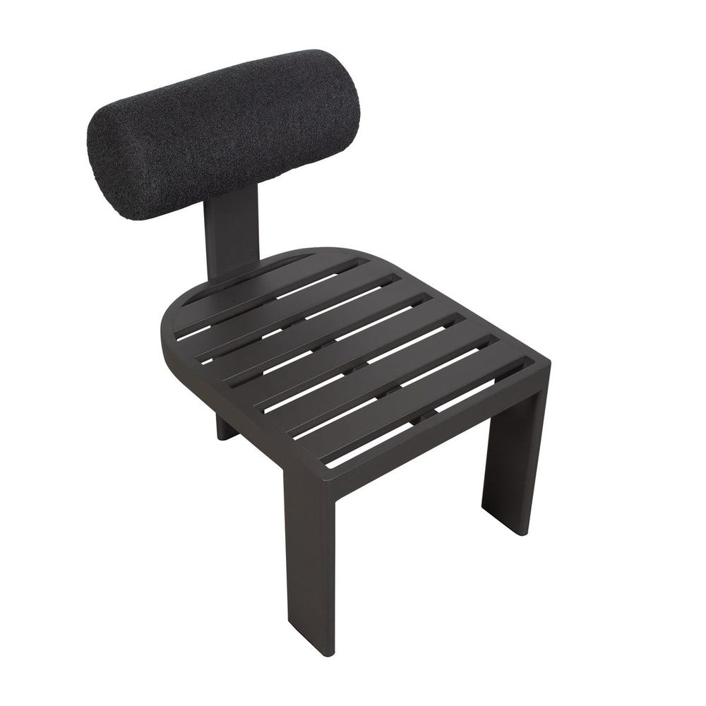 Bolster Back Outdoor Dining Chair, Charcoal view 15