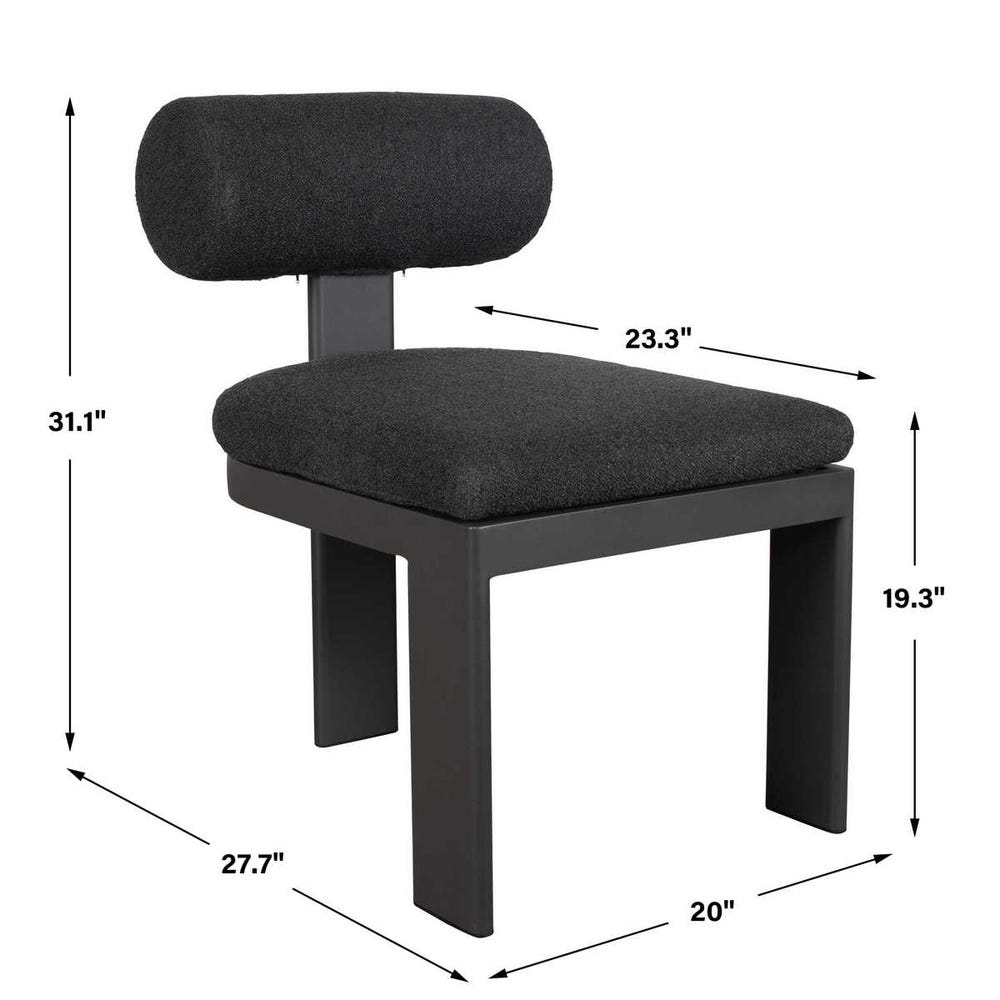 Bolster Back Outdoor Dining Chair, Charcoal view 22